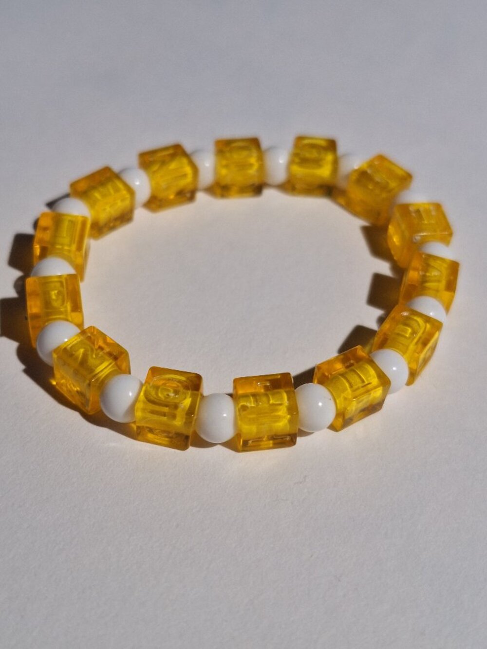 Kids Bracelet 5-7 years old Yellow White Gift Fun Birthday
